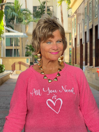 PINK ALL YOU NEED IS LOVE SWEATER