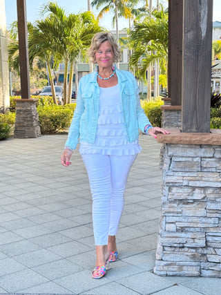 KEY WEST SEA FOAM LINEN JACKET