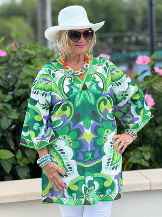 KEY WEST TROPICS PALM TUNIC FINAL SALE