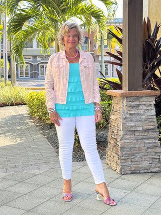 KEY WEST FROSTED PINK LINEN JACKET