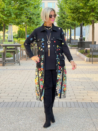 AFTERNOON AT THE GARDEN LACE BLACK DUSTER