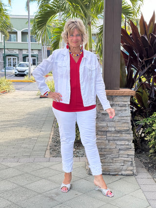 KEY WEST WHITE LINEN JACKET