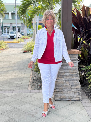 KEY WEST WHITE LINEN JACKET