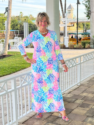 SALINA  REEF ELBOW MAXI DRESS