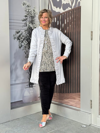 LULU-B ROUGED SILVER CARDIGAN