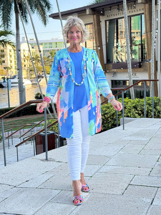 ETHYL OCEAN SPLASH CARDIGAN