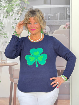 NAVY SHAMROCK SWEATER PREORDER