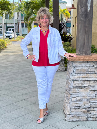 KEY WEST WHITE LINEN JACKET