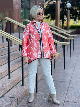 CORAL SHADES OF FALL REVERSIBLE JACKET