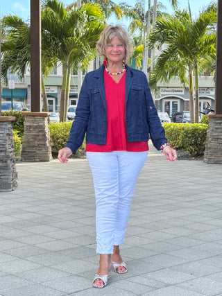 KEY WEST NAVY LINEN JACKET