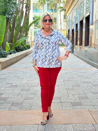 HOLIDAY WINTER WHITE RUFFLE TOP