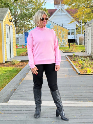 CLEAR PINK MOCK NECK TOP