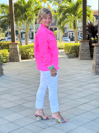 KEY WEST LINEN HOT PINK JACKET