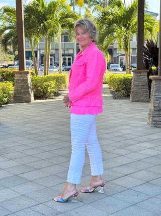 KEY WEST LINEN HOT PINK JACKET