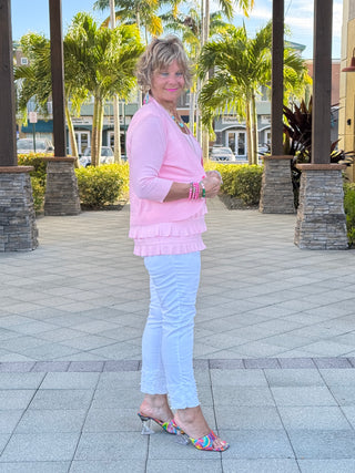 PEYTON CLEAR PINK SHRUG