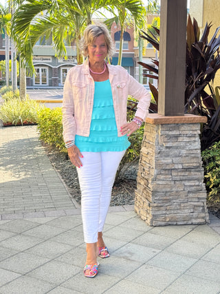 KEY WEST FROSTED PINK LINEN JACKET