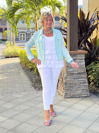 KEY WEST SEA FOAM LINEN JACKET