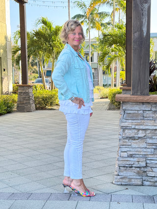 KEY WEST SEA FOAM LINEN JACKET