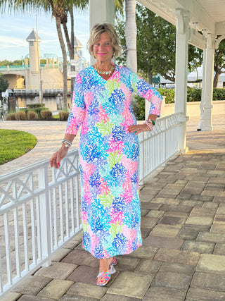 SALINA  REEF ELBOW MAXI DRESS