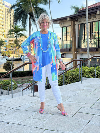 ETHYL OCEAN SPLASH CARDIGAN