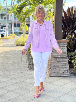 KEY WEST LINEN LILAC JACKET