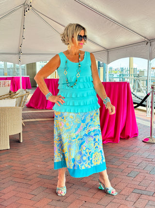 TROPICAL AQUA MARINE SKIRT