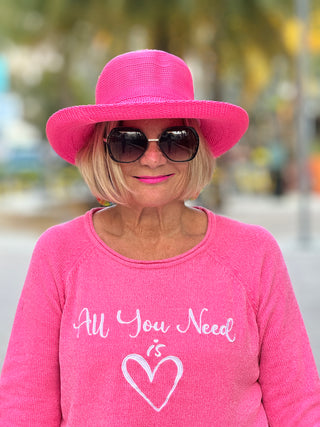 PINK ALL YOU NEED IS LOVE SWEATER