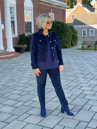 LULU-B NAVY VELOUR JACKET