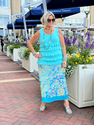 TROPICAL AQUA MARINE SKIRT