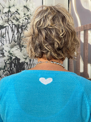 AQUA HEART CHENILLE SWEATER