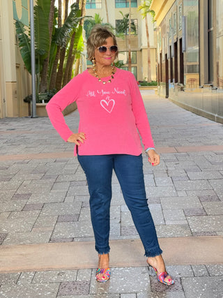 PINK ALL YOU NEED IS LOVE SWEATER