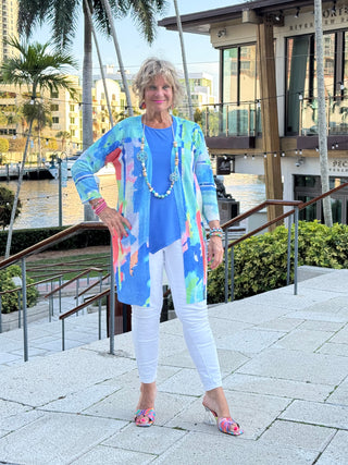 ETHYL OCEAN SPLASH CARDIGAN