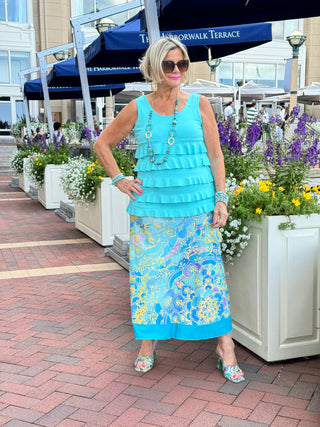 TROPICAL AQUA MARINE SKIRT