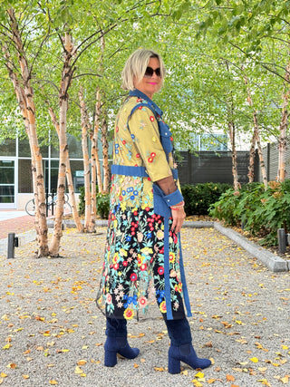 AFTERNOON AT THE GARDEN LACE NAVY DUSTER