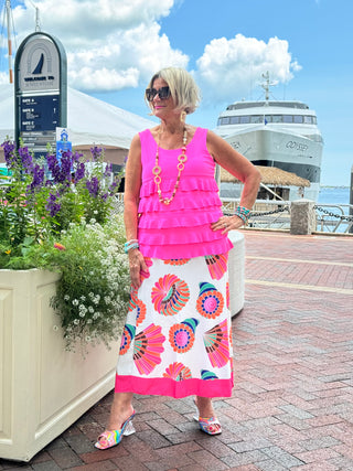 TROPICAL SEASHELL LONG SKIRT