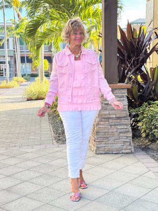 KEY WEST CLEAR PINK LINEN JACKET