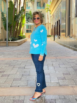 AQUA HEART CHENILLE SWEATER