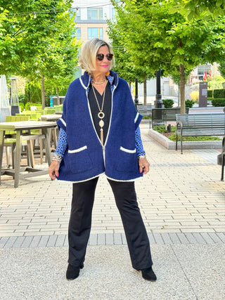 AUTUMN NAVY ZIPPER JACKET