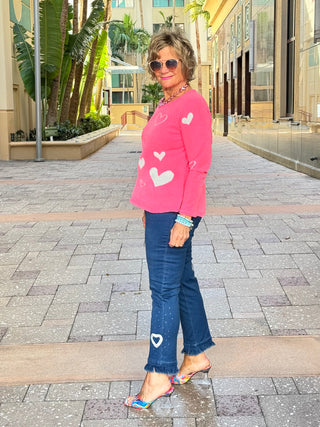 HOT PINK HEART SWEATER