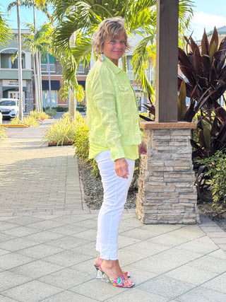 KEY WEST LIME LINEN JACKET