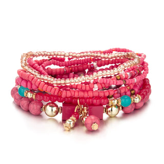 Stackable stretch Multilayered Bracelet Set  8 Layers