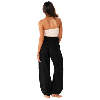 Black Cotton Castaway Pants