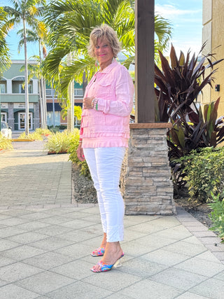 KEY WEST CLEAR PINK LINEN JACKET