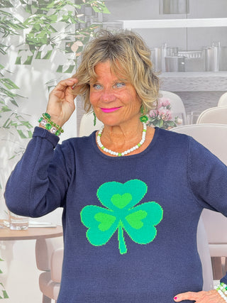 NAVY SHAMROCK SWEATER PREORDER