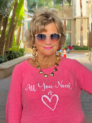 PINK ALL YOU NEED IS LOVE SWEATER