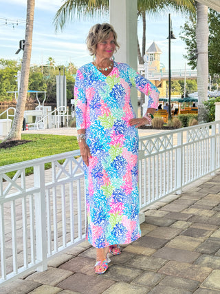 SALINA  REEF ELBOW MAXI DRESS