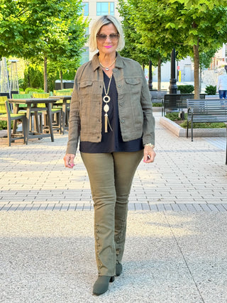 LULU-B NEW OLIVE LINEN JACKET