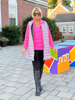 HOT PINK WAFFLE HOODIE FULL ZIPPER JACKET