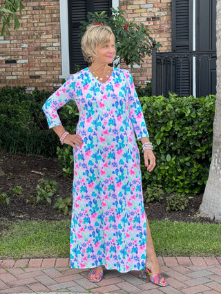 PINK PETALS ELBOW MAXI