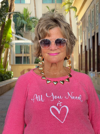 PINK ALL YOU NEED IS LOVE SWEATER